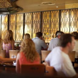 Crowded bar in fine restaurant
